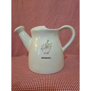 Rae Dunn Artisan Collection White Ceramic Mini Watering Can "Sprout"